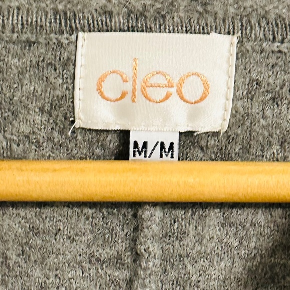 Cleo | Women’s 100% Wool Long Cardigan Coat Long Sleeve Gray and Black - Picture 7 of 7